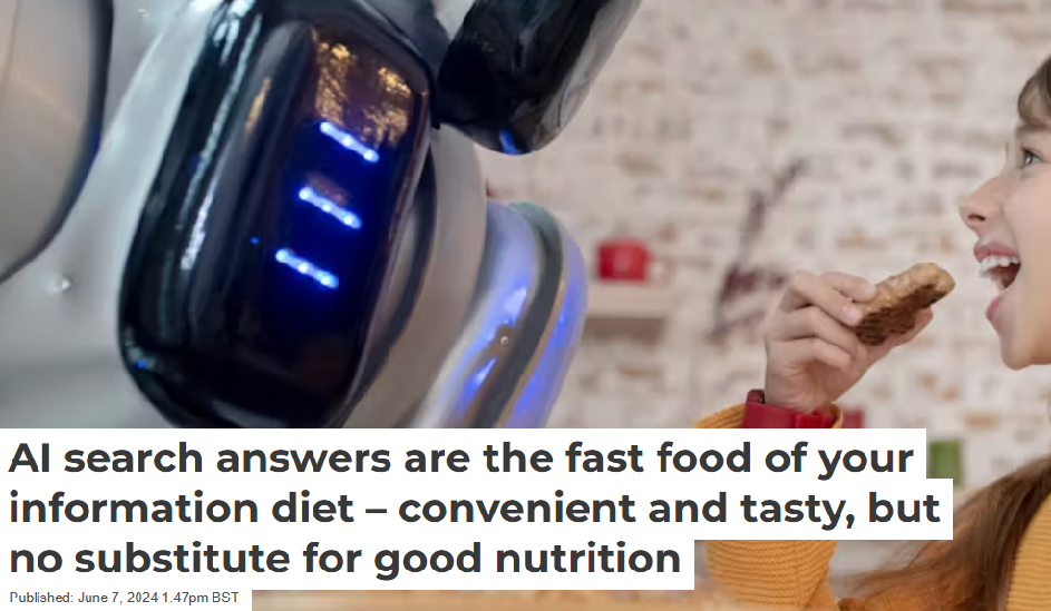 AI search answers are the fast food of your information diet – convenient and tasty, but no substitute for good nutrition